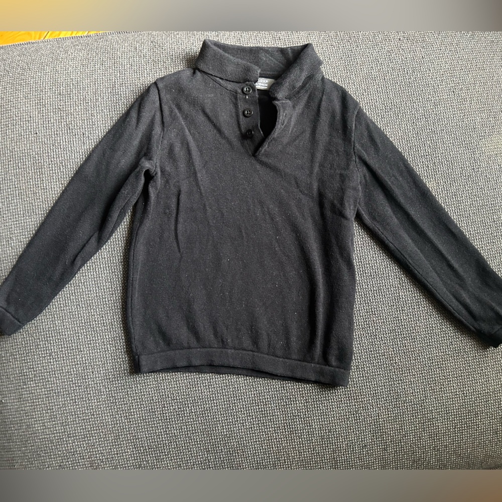 Primark Boys’ Long Sleeve Polo Shirt – Black – Size 3 Years/104cm